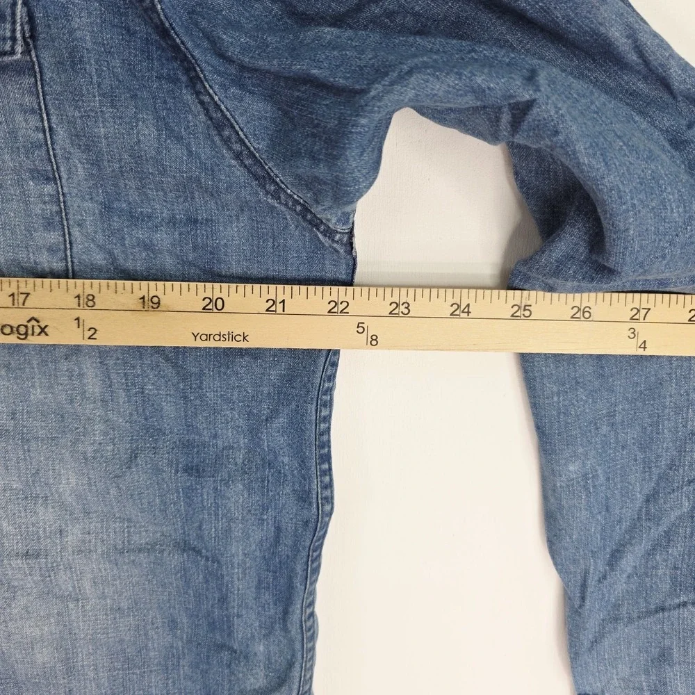 Levi's Denim Chambray Men's XL Western‎ Pearl Snap Shirt Faded Distressed L/S